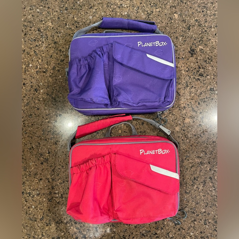 PlanetBox Purple and Red Lunch Bags